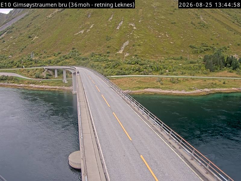 Gimsøystraumen bru, retning Leknes