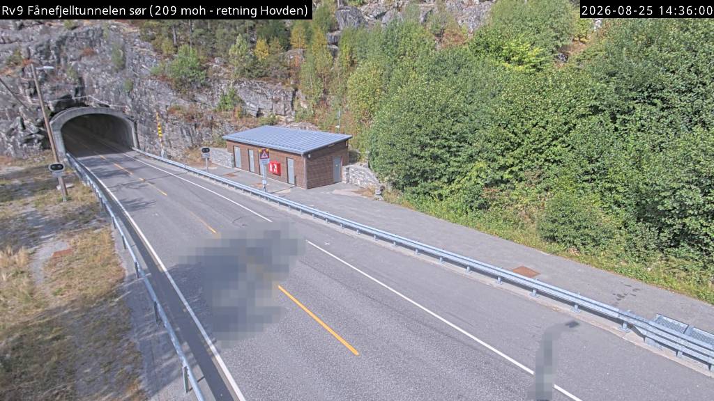 Fånefjelltunnelen sør, retning Hovden