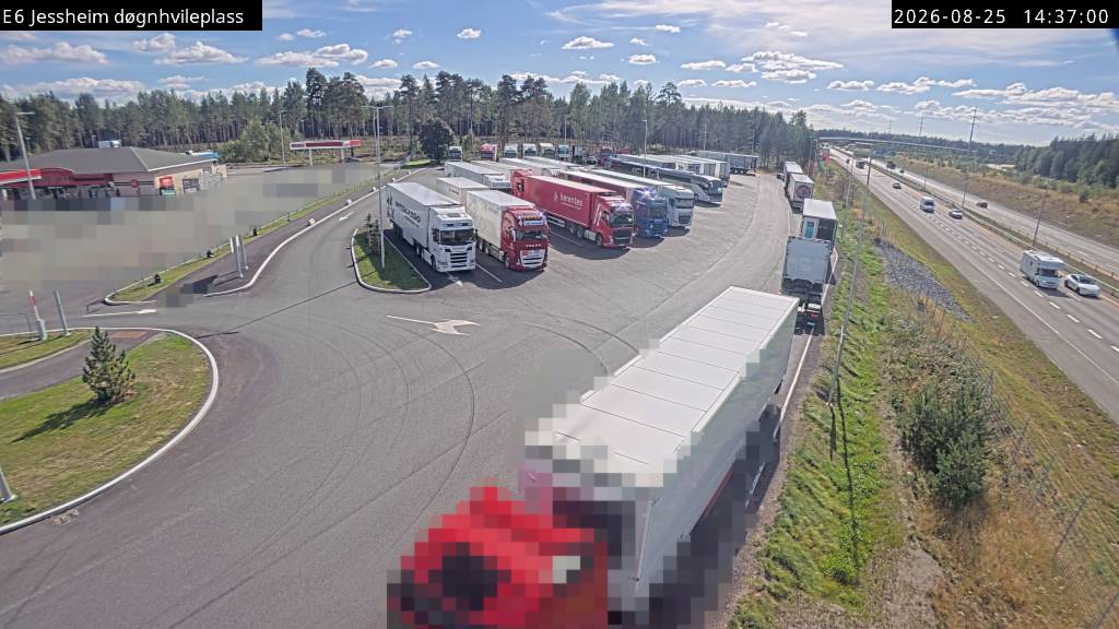 Jessheim døgnhvileplass, retning Langtidsparkering