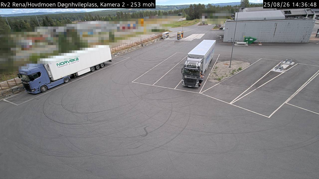 Rena/Hovdmoen Døgnhvileplass, retning uten retningsbeskrivelse
